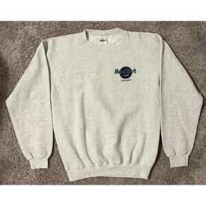 Retro Hard Rock Café Chicago Original Rock 'N' Roll Sweatshirt Gray Medium